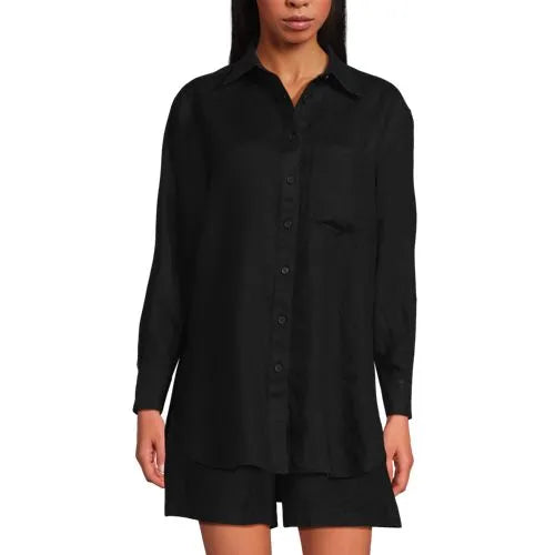 Women's Linen Oversized Button Front Shirt