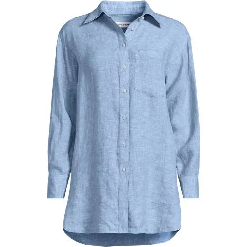 Women's Linen Oversized Button Front Shirt