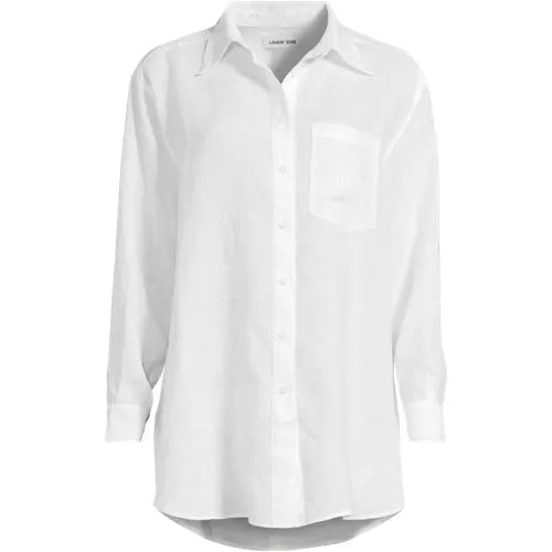 Women's Linen Oversized Button Front Shirt
