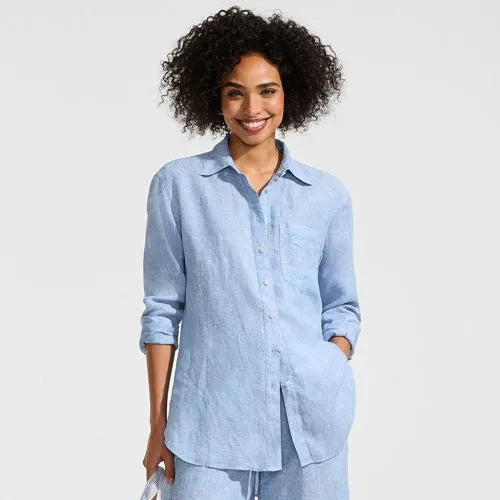 Women's Linen Oversized Button Front Shirt