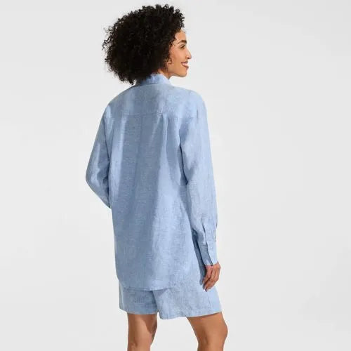 Women's Linen Oversized Button Front Shirt