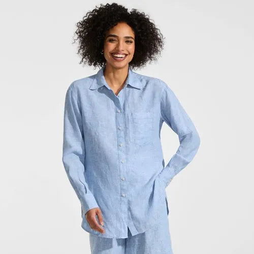 Women's Linen Oversized Button Front Shirt