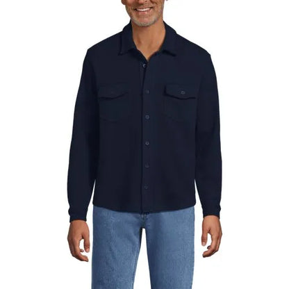 Men's Long Sleeve Bedford Button Through Utility Overshirt