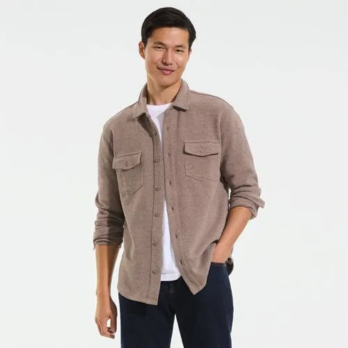 Men's Long Sleeve Bedford Button Through Utility Overshirt