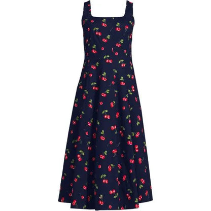 Women's Princess Seamed Cotton Poplin Midi Dress