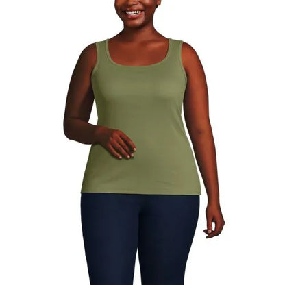 Women's Micro Rib Square Neck Tank