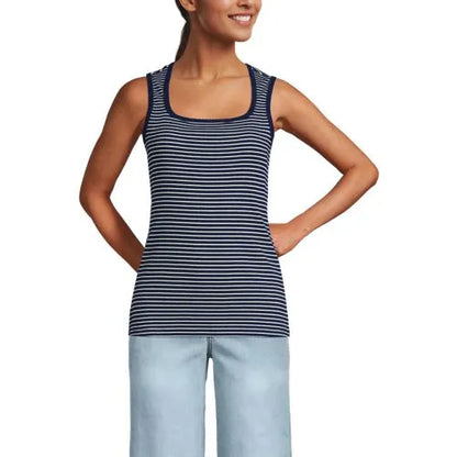 Women's Micro Rib Square Neck Tank