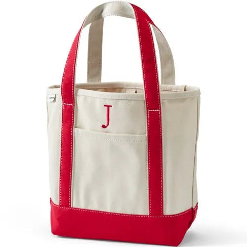 Pre-Monogrammed Letter A Canvas Tote Bag