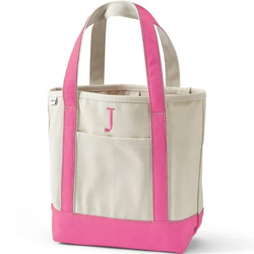 Pre-Monogrammed Letter A Canvas Tote Bag