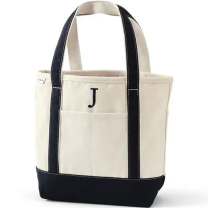 Pre-Monogrammed Letter A Canvas Tote Bag