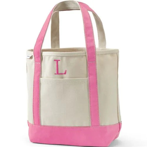 Pre-Monogrammed Letter A Canvas Tote Bag