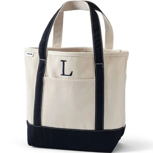 Pre-Monogrammed Letter A Canvas Tote Bag
