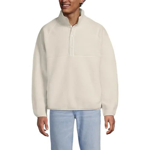 Unisex Snap Neck Fleece Pullover