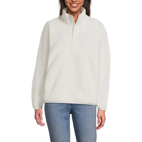 Unisex Snap Neck Fleece Pullover