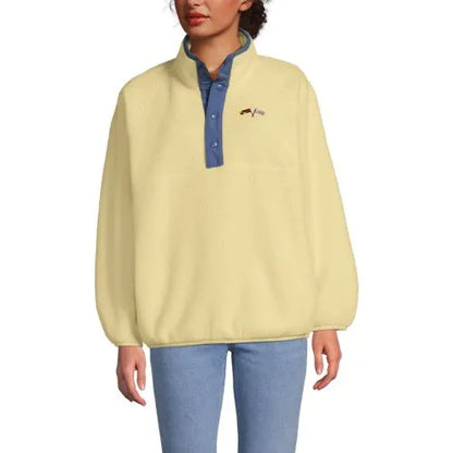 Unisex Snap Neck Fleece Pullover