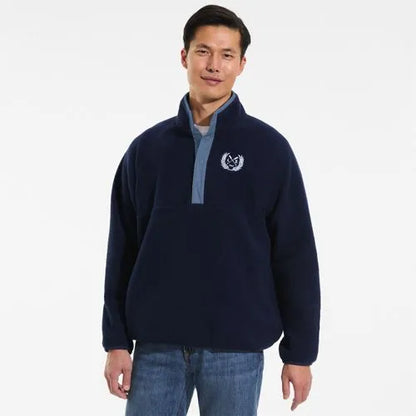Unisex Snap Neck Fleece Pullover