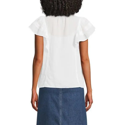 Women's Flutter Sleeve Button Front Blouse