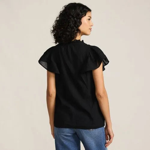 Women's Flutter Sleeve Button Front Blouse