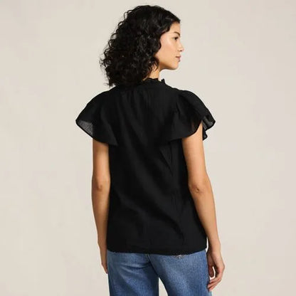 Women's Flutter Sleeve Button Front Blouse