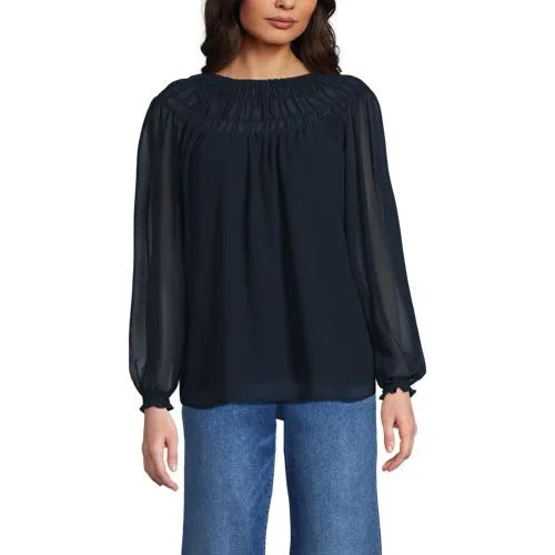 Women's Chiffon Scoop Neck Blouse