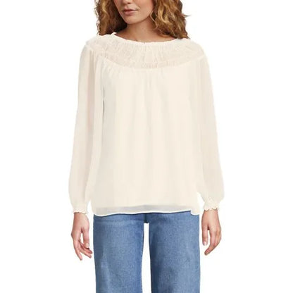 Women's Chiffon Scoop Neck Blouse