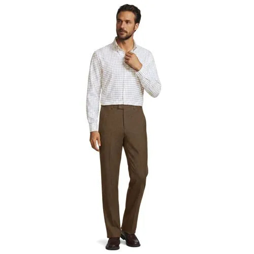 Men's Classic Fit Linen Blend Polished Trouser