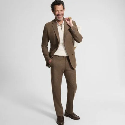 Men's Classic Fit Linen Blend Polished Trouser