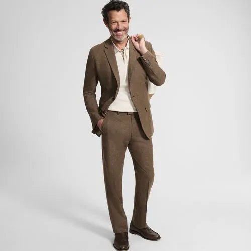 Men's Classic Fit Linen Blend Polished Trouser