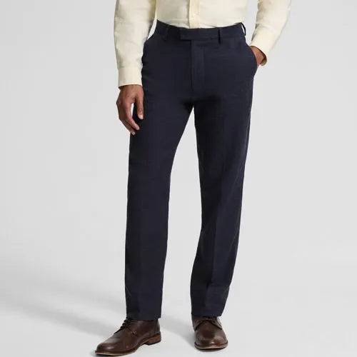 Men's Classic Fit Linen Blend Polished Trouser