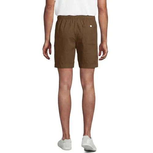 Men's 7" Linen Blend Pull On Deck Short