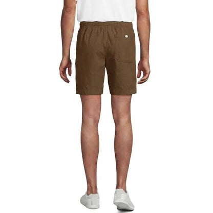 Men's 7" Linen Blend Pull On Deck Short