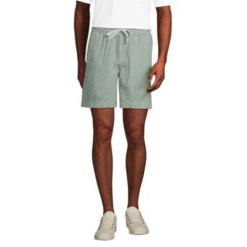 Men's 7" Linen Blend Pull On Deck Short