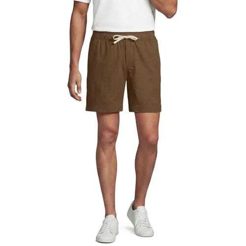 Men's 7" Linen Blend Pull On Deck Short