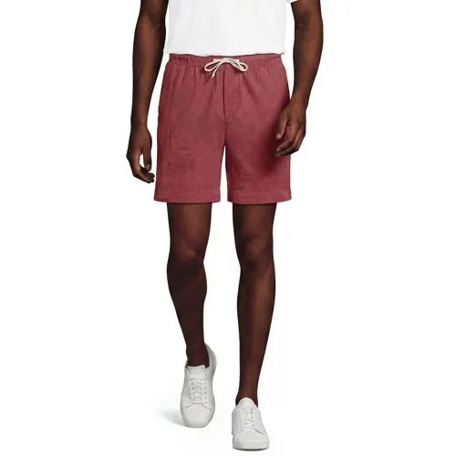 Men's 7" Linen Blend Pull On Deck Short