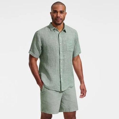 Men's 7" Linen Blend Pull On Deck Short