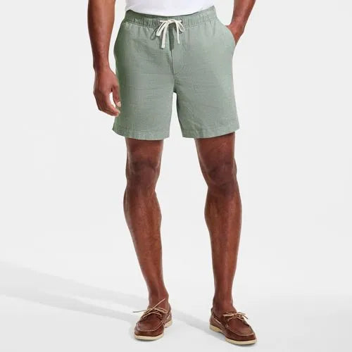 Men's 7" Linen Blend Pull On Deck Short