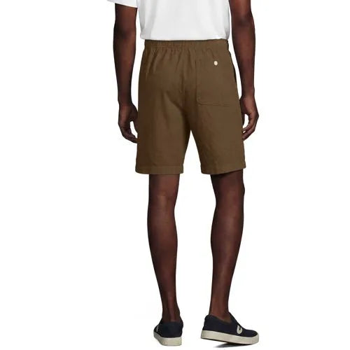 Men's 9" Linen Blend Pull On Deck Short