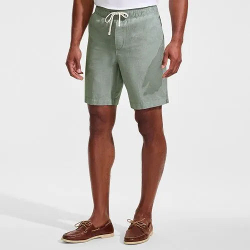 Men's 9" Linen Blend Pull On Deck Short