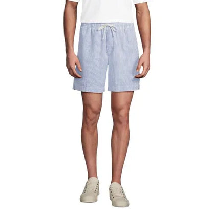 Men's 7" Seersucker Pull On Deck Short