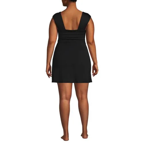Women's NEW Smoothing Square Neck Ruched Swim Dress Swimsuit