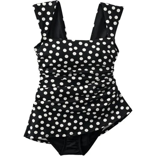 Women's NEW Smoothing Square Neck Ruched Swim Dress Swimsuit