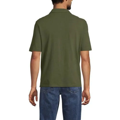 Men's Short Sleeve Cotton Linen Polo