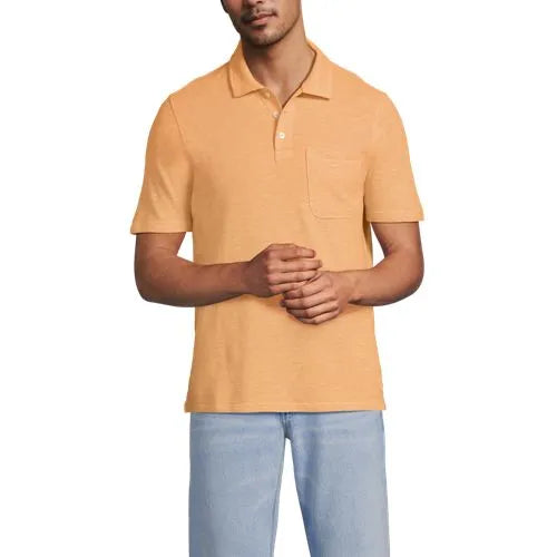 Men's Short Sleeve Cotton Linen Polo