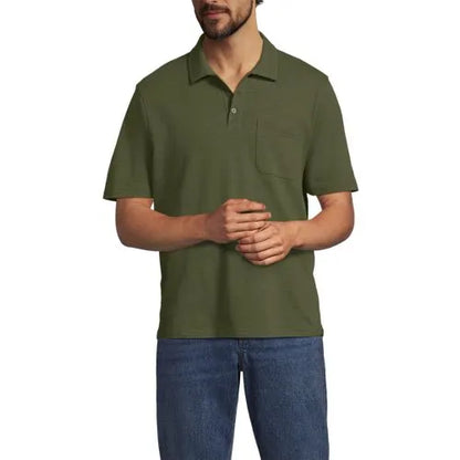Men's Short Sleeve Cotton Linen Polo