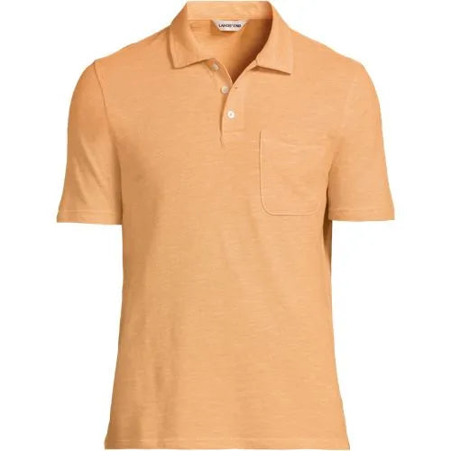 Men's Short Sleeve Cotton Linen Polo
