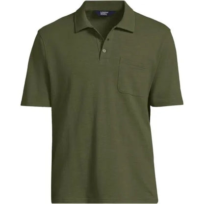 Men's Short Sleeve Cotton Linen Polo