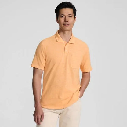 Men's Short Sleeve Cotton Linen Polo