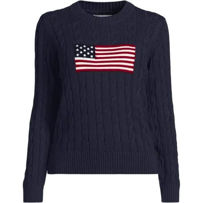Women's American Flag Drifter Cable Sweater