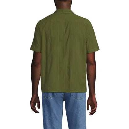 Men's Textured Camp Collar Shirt
