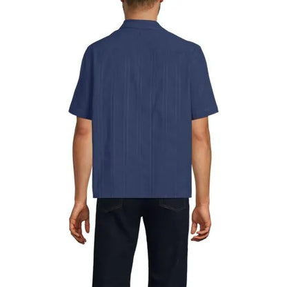 Men's Textured Camp Collar Shirt